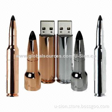 Gold and Silver Colors Metal Bullet USB Memory Pen Drive
